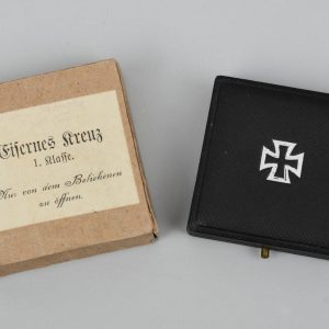 Rare Iron Cross 1914 1'st Class with Original Presentation Case and Paper Box